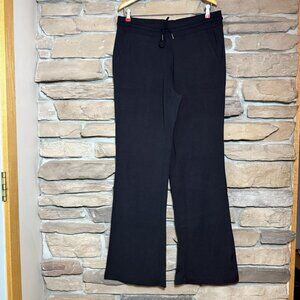 Athleta Black Wide Leg Lounge Pants L Tall Tencel Blend Drawstring Waist